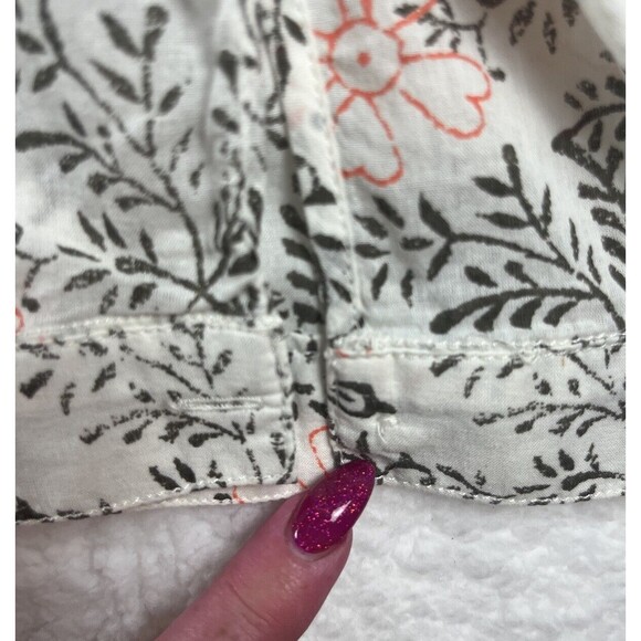 Anthropologie Top Womens M/L Enchanted Floral Button Down Lagenlook Embroidered - Picture 8 of 10